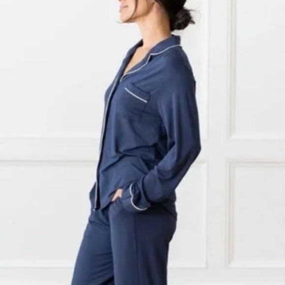 NWT COZY EARTH Navy Long Sleeve Bamboo Pajama Top Button Down Sleep Shirt‎ XXXL - Picture 4 of 14